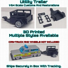 Utility Trailer 3D Printed For 1/64 Scale Hot Wheel Matchbox