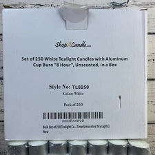 ShopACandle [224 Pack] White Tealight Candles Bulk Unscented 8 Hour Burn Time