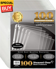100 Count Diamond Clear Extra Heavyweight Sheet Protectors, 4 mils Strong,8.5 x