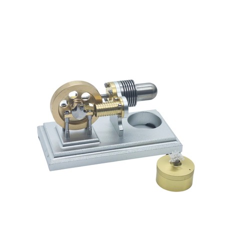 Neu Mini Retro Heiß Horizontal Stirlingmotor Modell J06C Aluminiumlegierung Basis - Bild 2 von 14