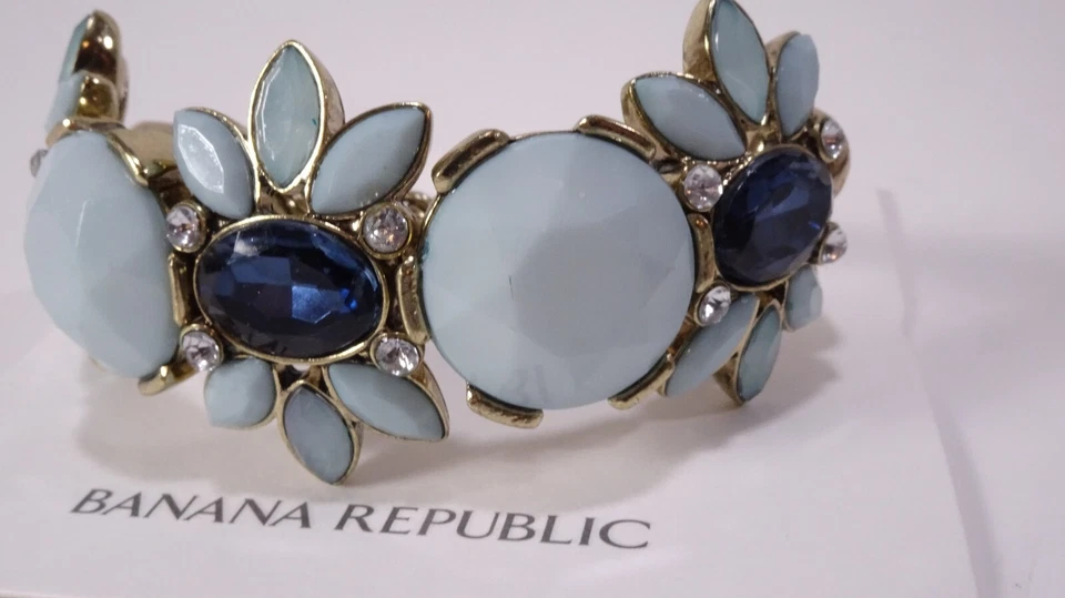 Banana Republic 女式午夜天空水晶 Cabocohn 黄铜手链全新带标签 78 — 第 3/4 张图片