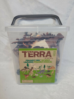 Battat Age 3+ Terra 60 Pieces Prehistoric World Action Figure Dinosaurs Toy