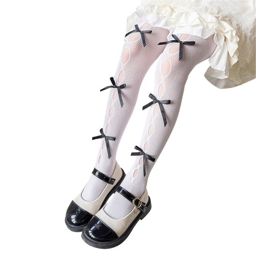 Fashionable Long Stockings Baby Girls Lace Tights Solid Color for Daily Party - Picture 44 of 44