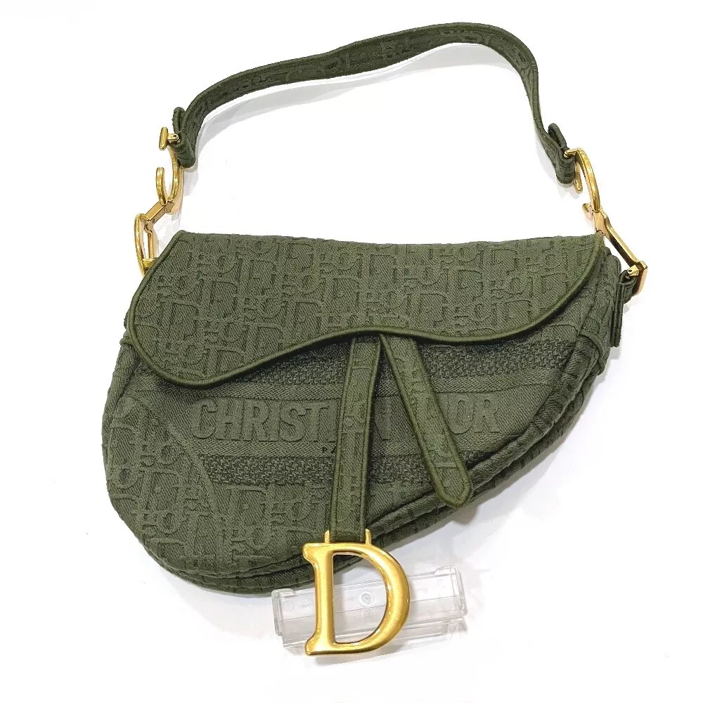 CHRISTIAN DIOR Oblique SADDLE saddle bag embroidered Shoulder Bag Hand Bag