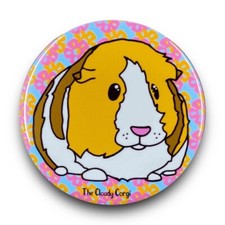 Guinea Pig Tropical Pattern Magnet Handmade Pet Portrait Art Gift Decor 3.5"