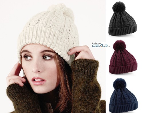 Womens Beanie Bobble Hat Mens Ladies 