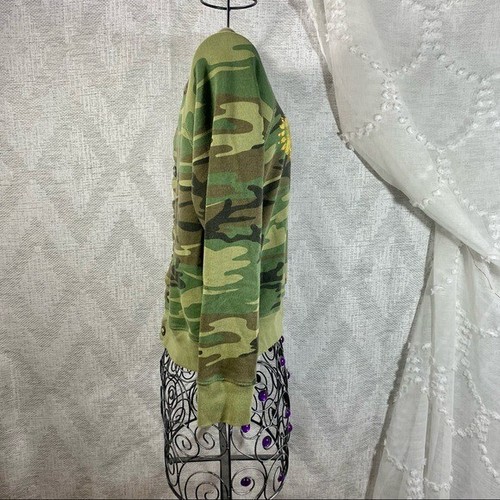 Polo Ralph Lauren camo button back graphic print logo sweater size L - Picture 5 of 8