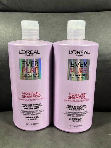 2 x L'Oreal Paris EverPure Moisture Shampoo Rosemary 23 fl oz Vegan