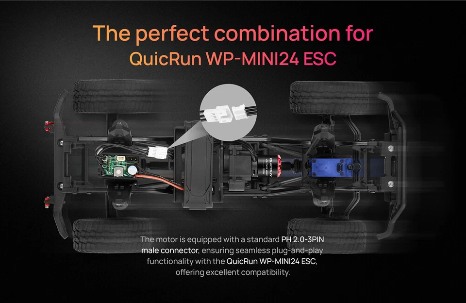HOBBYWING QUICRUN MINI24 25A ESC 1621SL 3500KV Motor Brushless für 1/24 RC Auto - Bild 3 von 4