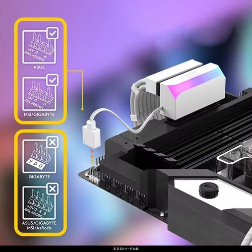 ARGB Power Plug Adapter Mainboard Motherboard Power Supply Cable Desktop - Afbeelding 4 van 16