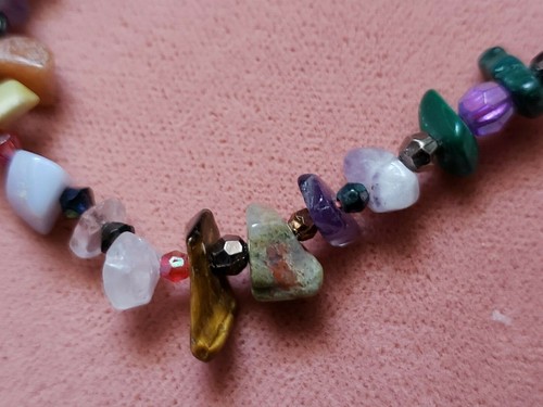 Hand- Made * GENUINE * Multi-STONE chips Bracelet 7.75"- Made in USA - 第 8/8 張圖片