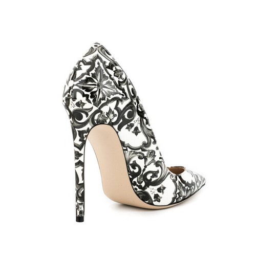 Womens PU Leather Printed High Heels Pointed Toe Pull on Sexy Shoes US 5-11.5 - Picture 5 of 10