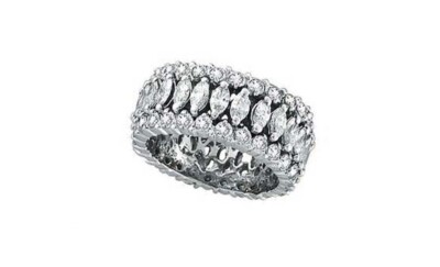 Sterling Silver 925 Plated Women's CZ Princess Cut Eternity Wedding Band Ring