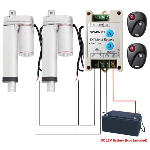 DC 12V 330LBS 1500N Lift Heavy Duty 2X4" Linear Actuators W/ Wireless Control SJ - Picture 2 of 12