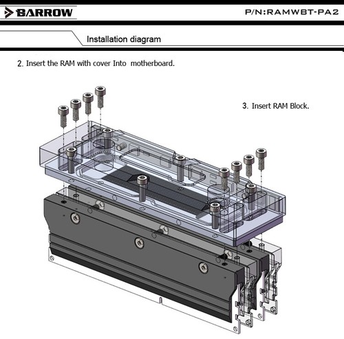 Barrow water cooling DDR5 DRAM Memory RGB Water Block DIMM Modules - 第 10/12 張圖片