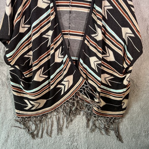 Cárdigan Suéter Poncho Y2K Billabong Boho Azteca Días Encantados Con Capucha Talla L - Imagen 2 de 6