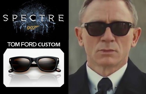 Tom Ford Snowdon TF 0237 05B James Bond Spectre occhiali da sole nero/grigio grado 50 - Foto 1 di 1