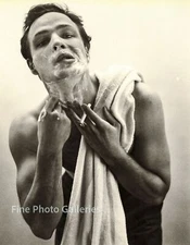 1951 Vintage MARLON BRANDO Actor Shaving By RICHARD AVEDON Large Duotone Photo