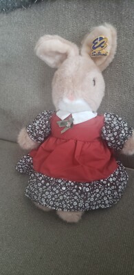 Rare w/ Tag Vintage 1983 Mattel Emotions Brown Bunny Rabbit Plush Dress  Easter