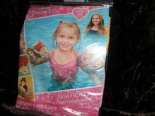 NEW by DISNEY, PRINCESS ARM FLOATS INFLATES TO 5.8" AGES 3 FREE USA SHIPPING