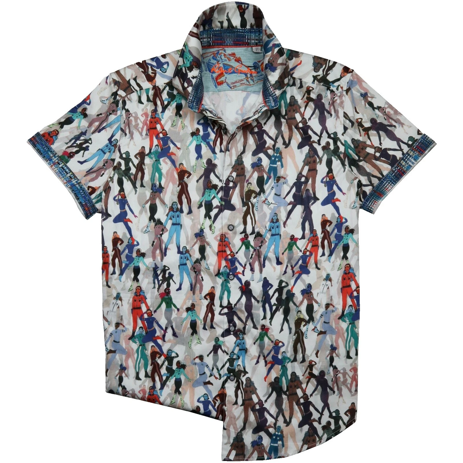 Robert Graham Size L Short Sleeve Regular Size Casual Button-Down Shirts for Men