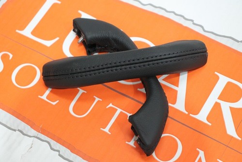 Schwarz Leder Türgriff/Zuggriffe schwarzer Stich passend für Land Rover Defender 90 110 - Bild 2 von 10