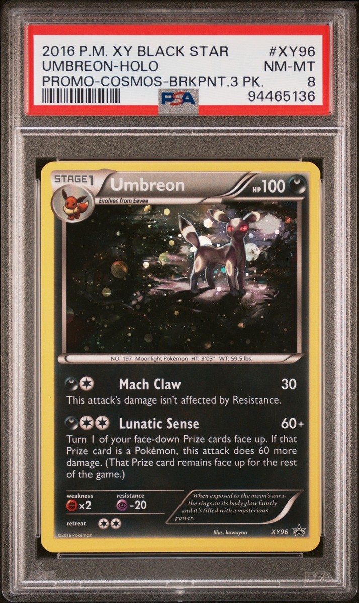 PSA 8 Umbreon Holo XY96 2016 Pokemon Xy Black Star Promo PSA 8 Umbreon Holo XY96 2016 Pokemon Xy Black Star Promo