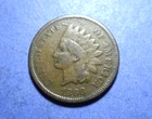 1868 Indian Cent  Abt. Fine