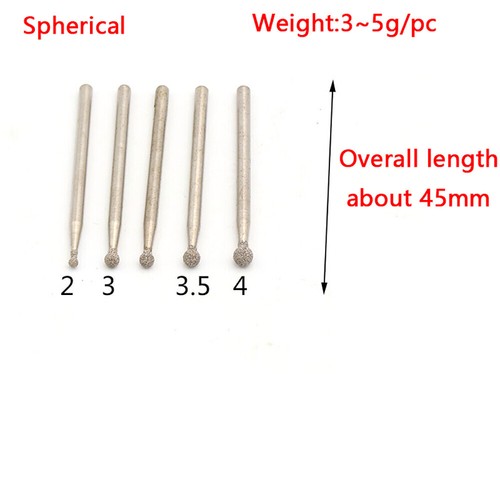 3mm Shank Diamond Coated Point Grinding Head Burr Drill Bits φ 2-6mm Rotary Tool - Picture 6 of 14