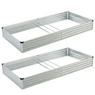 8x4x1ft(2 Pack) Galvanized Raised Garden Bed,Outdoor Planter Box Silver