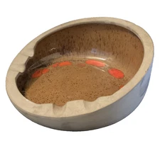 1970s Mid Century Modern Orange Glaze Cal USA Large Ceramic Large Ashtray 90C