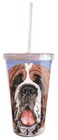 Saint Bernard Tumbler with Straw, Double Wall, 16 Ounces Acrylic Tumbler, Bpa-Fr