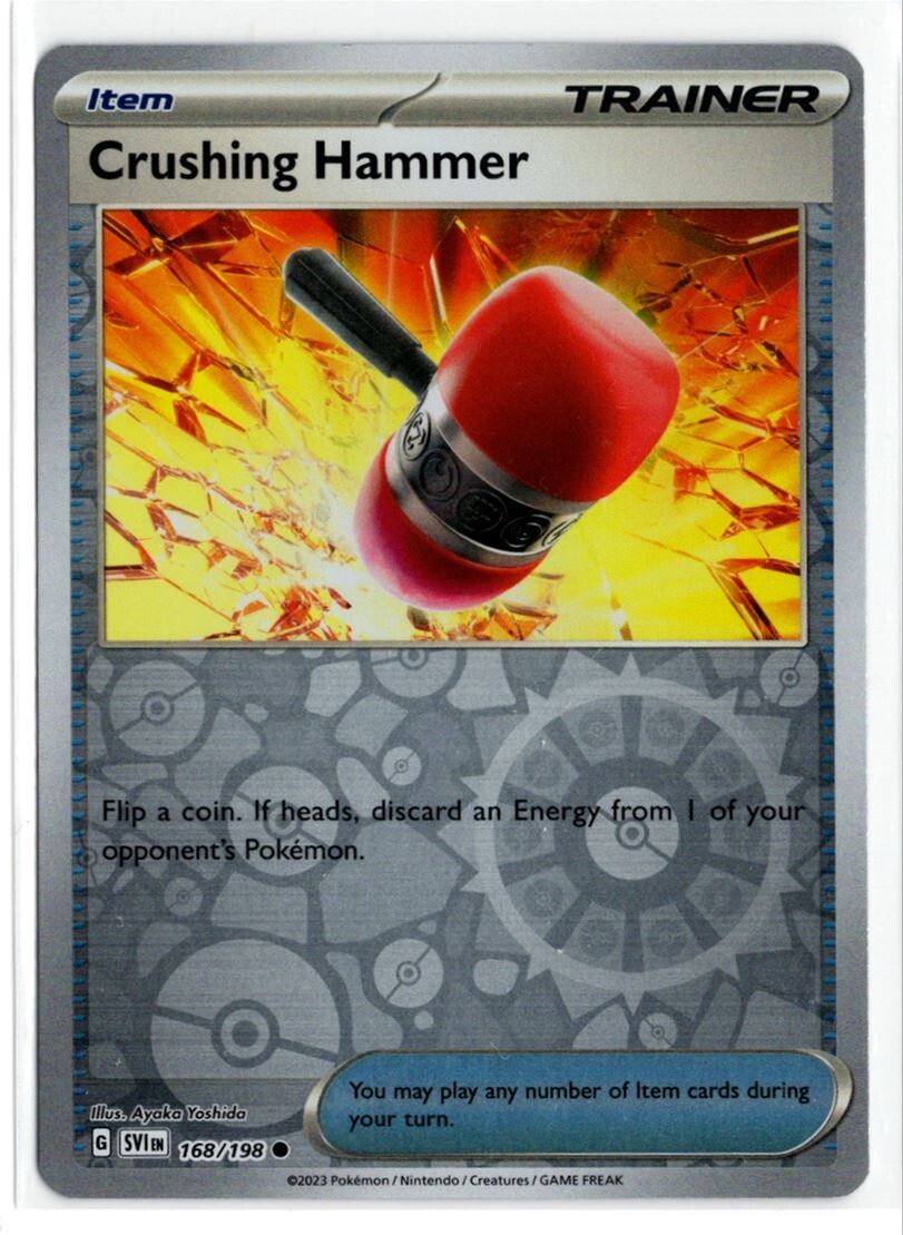 Pokemon Scarlet Violet Base SV1 Reverse Holo 168/198 Crushing Hammer