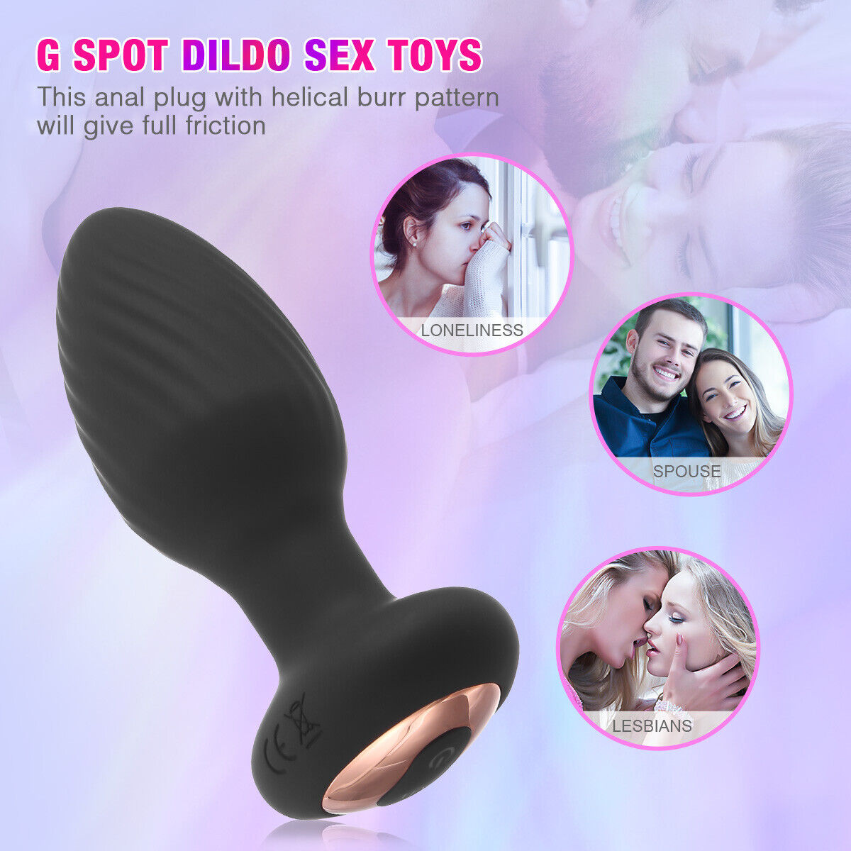 360° Rotating Anal Butt Plug Wearable G-spot Vibrator Dildo Sex Toy Women Men eBay image