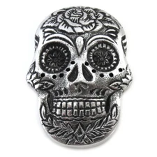 Skull Incense Burner 4" NEW Metal Ash Catcher Day of the Dead Trinket Dish