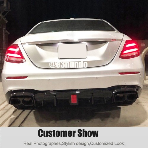 For Benz W213 E300 Sport E43 E53 E63 Rear Bumper Diffuser Lip W/Exhaust Tips - Picture 2 of 12