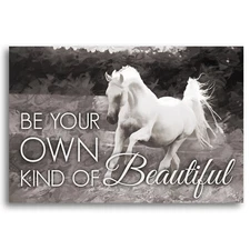 Horse Canvas Art Print Own Kind of Beautiful - with or without message. 4 Sizes.