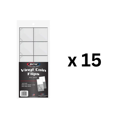 1500 BCW 2x2 Double Pocket Vinyl Flip Coins