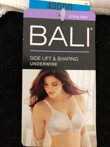 Bali Bra White DF3353 Side Lift Shaping Underwire Comfort Straps Size 40DDD - Picture 2 of 8