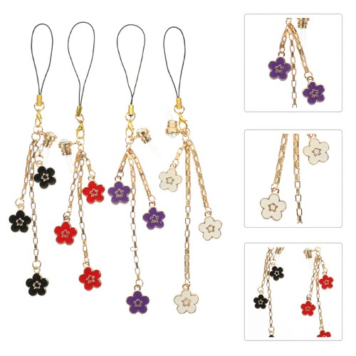 4 Pcs Dust Plug Decorative Pendant Cell Phone Accessories Port Stopper - 第 1/12 張圖片