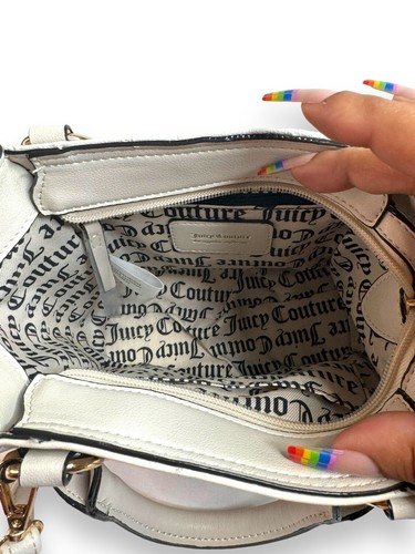 Juicy Couture Angel White Cream Deboss Mini Tote Satchel Shoulder Bag NWT - Picture 6 of 8