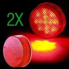 2pcs 2.5" Stripe Side Marker Clearance Light Red Ttrailer light 13LEDs Round New