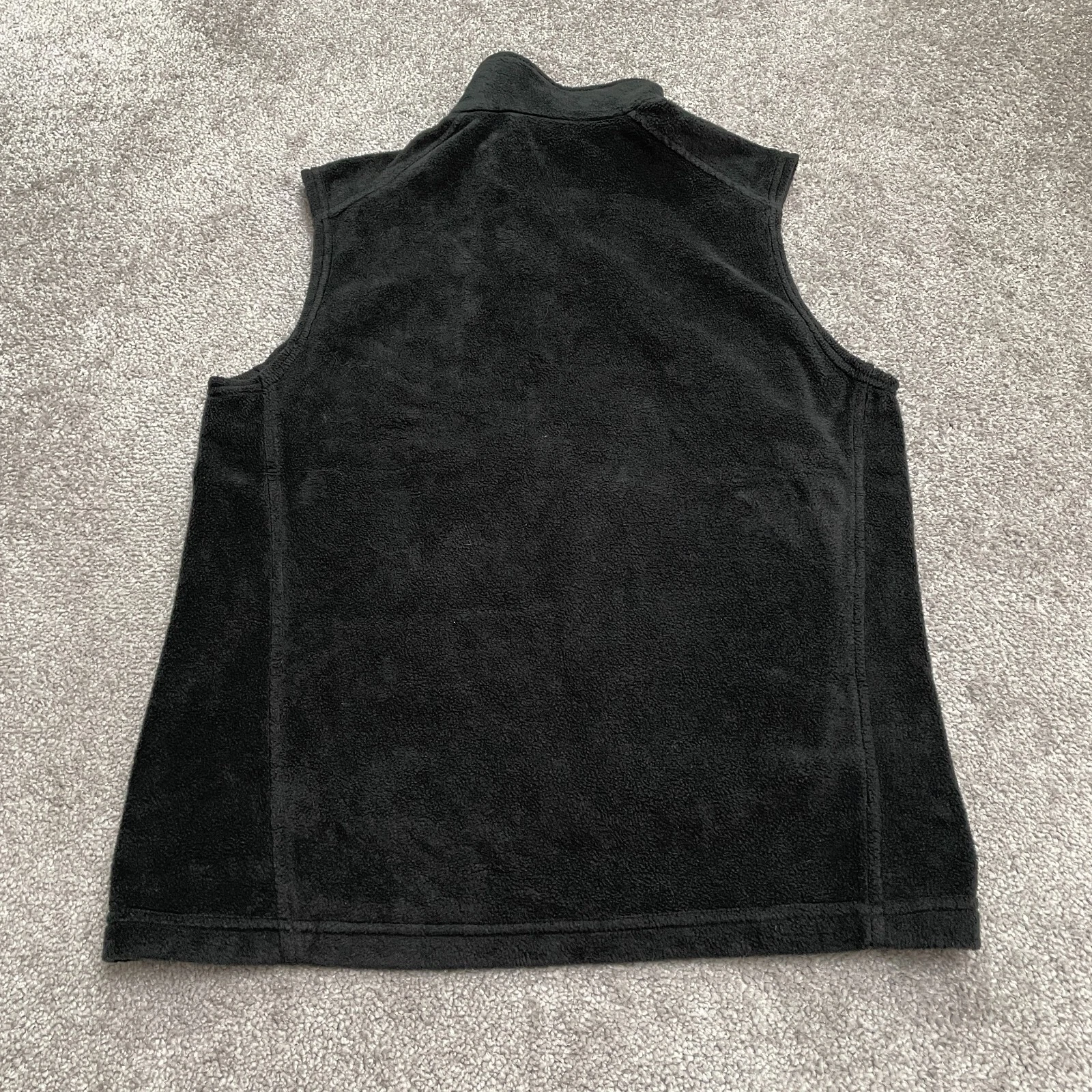 Columbia Steens Mountain Fleece Vest Mens Small Black Full Zip Pockets Outdoor