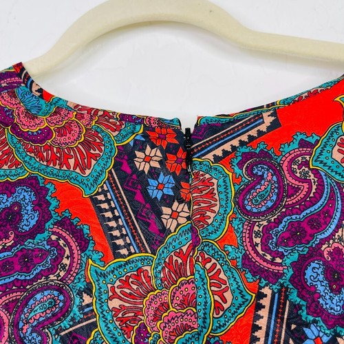 Veronica Beard Women XS Size 2 Silk Blouse Top Button Floral Paisley Puff Sleeve - Picture 7 of 12