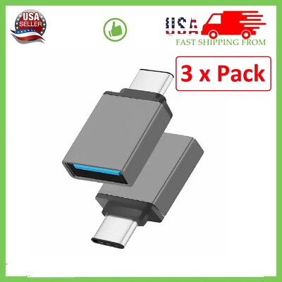 3-Pack USB-C 3.1 Male to USB A Female Adapter Converter OTG Type C Android Phone