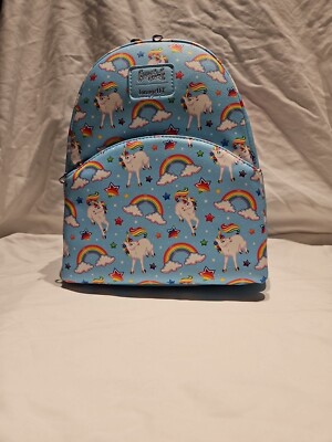 Lisa Frank Markie Unicorn Allover Print Blue Mini Loungefly Backpack NEW