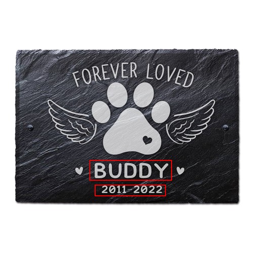 Personalised Pet Memorial Plaque Grave Marker Outdoor Dog Cat Pet Memorial Sign - Picture 9 of 10