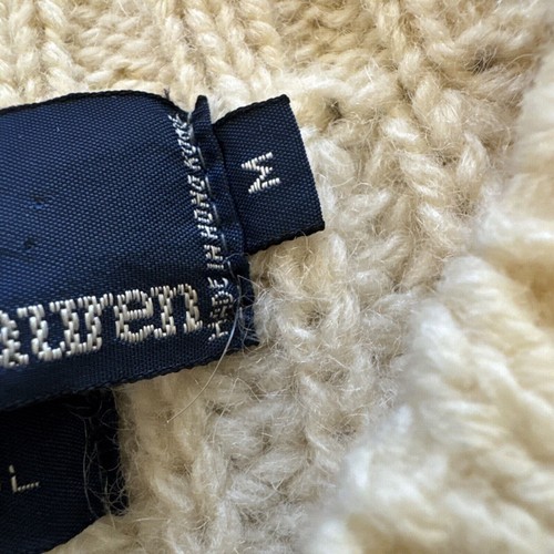 Polo Ralph Lauren Sweater Mens M Heavy Chunky Knit Wool Fisherman Vintage 90s - Picture 5 of 8