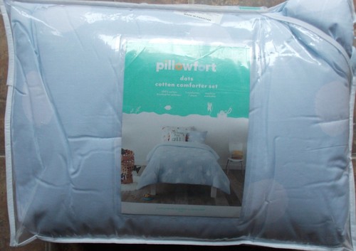 Pillowfort White Dots on Light Blue TWIN Comforter Sham Set ~ NWT - Picture 4 of 5