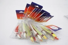 Dr.Fish 16 Pack Bucktail Lure Hair Jig Saltwater Freshwater White Red Chartreuse